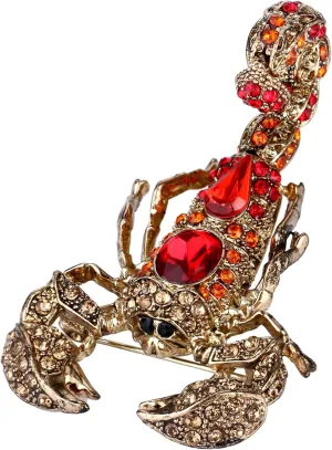 EVER FAITH Austrian Crystal Vintage Style Scorpion Animal Brooch