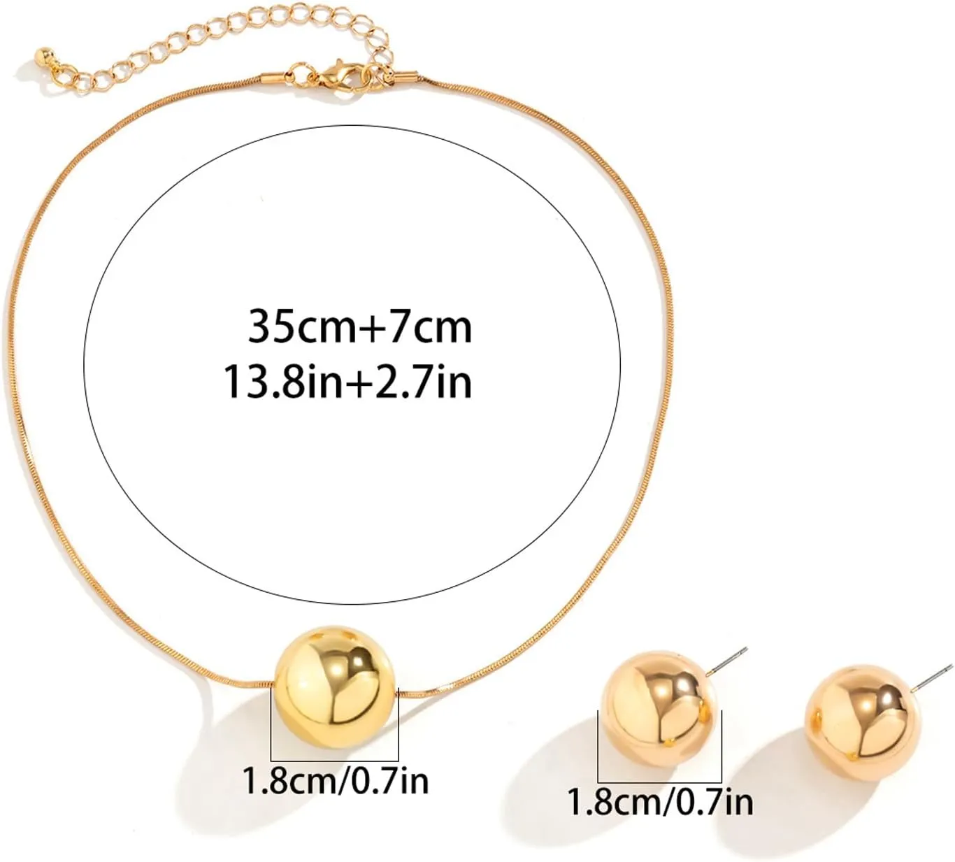 Exaggerated Big Ball Pendant Choker Necklace Y Shape Long Chain Necklace Festival Rave Statement Clavicle Chain Neck Multi-Layered Body Chain Necklace Hip Hop Collar Necklace for Women
