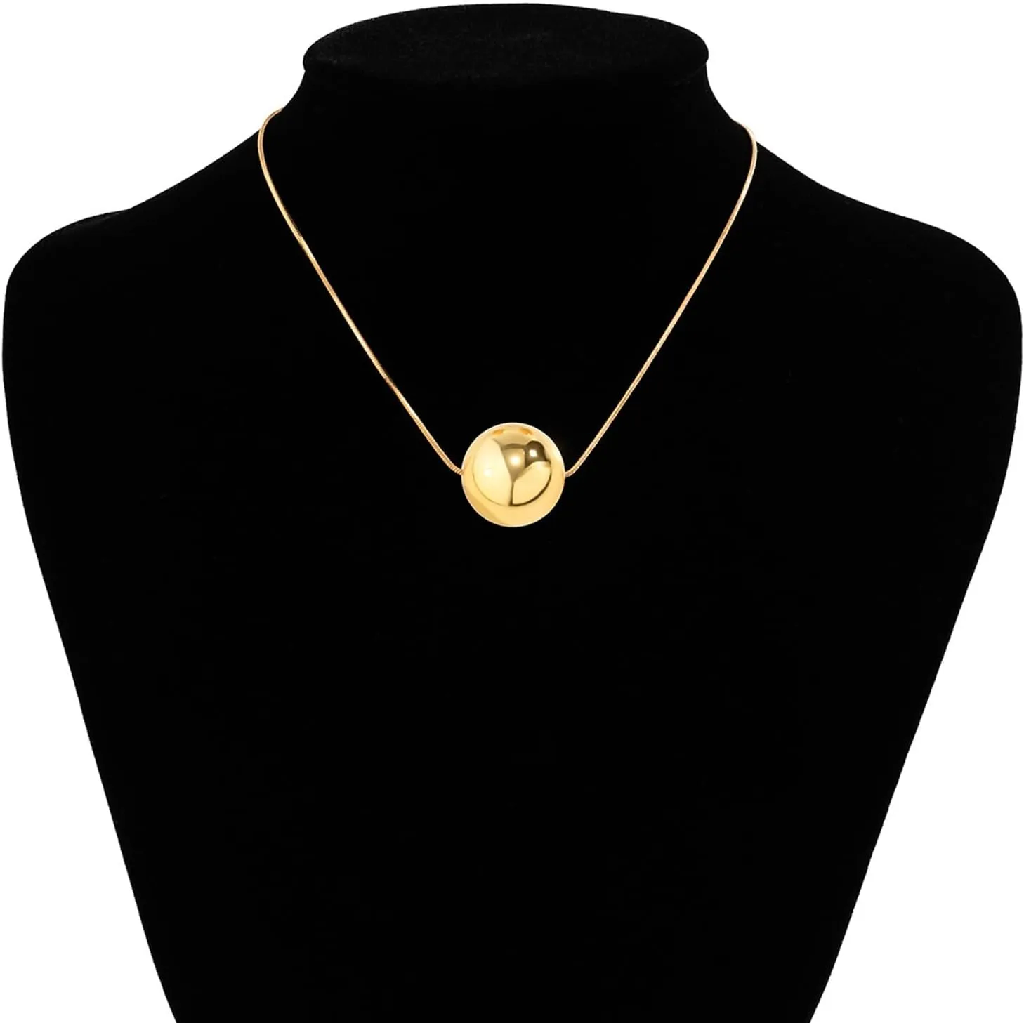 Exaggerated Big Ball Pendant Choker Necklace Y Shape Long Chain Necklace Festival Rave Statement Clavicle Chain Neck Multi-Layered Body Chain Necklace Hip Hop Collar Necklace for Women