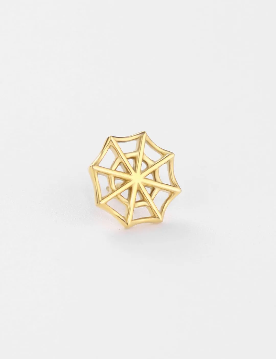 FANSING Spider Web Threadless Push Pin Labret Studs Surgical Steel Halloween Piercing Jewelry