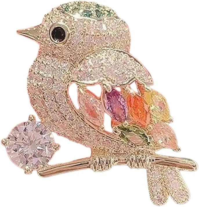 Fashion Cute Crystal Animal Brooch Pins for Women Girls Cat Bird Corsage accessory Pin delicate accessory Party Ceremony