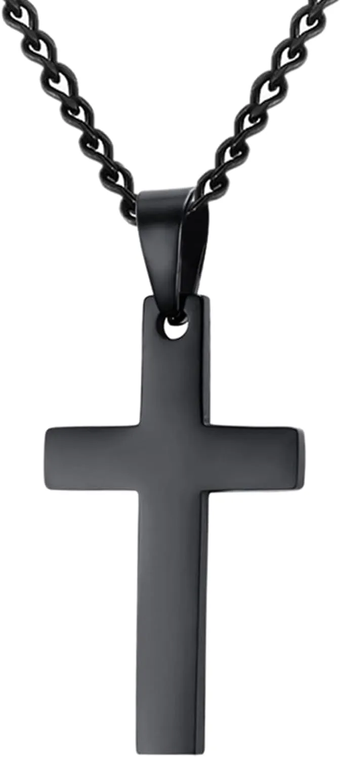 Fashion Simple Stainless Steel Cross Pendant Necklace
