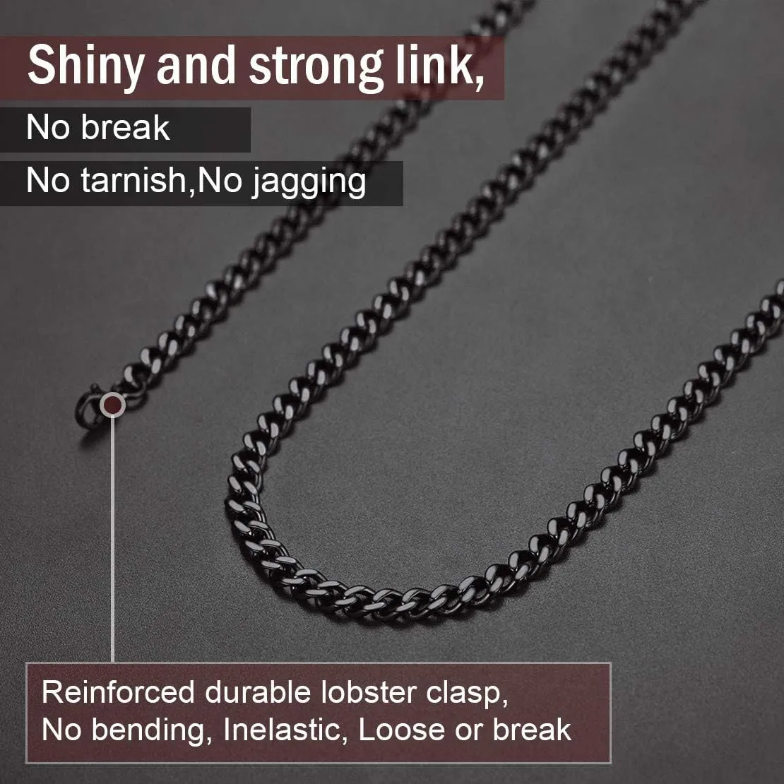 FindChic Men Curb Chain Necklace 18K Gold Plated/Stainless Steel/Black Chunky Double Tight Cuban Link Hip Hop Neck Chains for Men Boys 3.5MM/5MM/6MM/7MM/9MM/12MM 14''-30'' 8 Length Options (Send Gift Box)