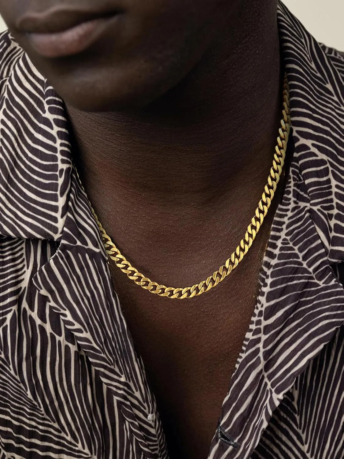 FindChic Men Curb Chain Necklace 18K Gold Plated/Stainless Steel/Black Chunky Double Tight Cuban Link Hip Hop Neck Chains for Men Boys 3.5MM/5MM/6MM/7MM/9MM/12MM 14''-30'' 8 Length Options (Send Gift Box)
