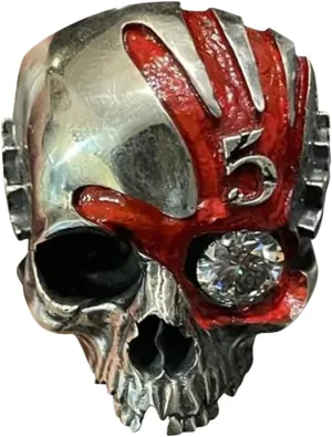 Five Finger Death Punch Skull Ring,Retro Halloween Deathskull Ring,Silver Black Gothic Death Style Jewelry,Unique Gothic Style Ring for Men
