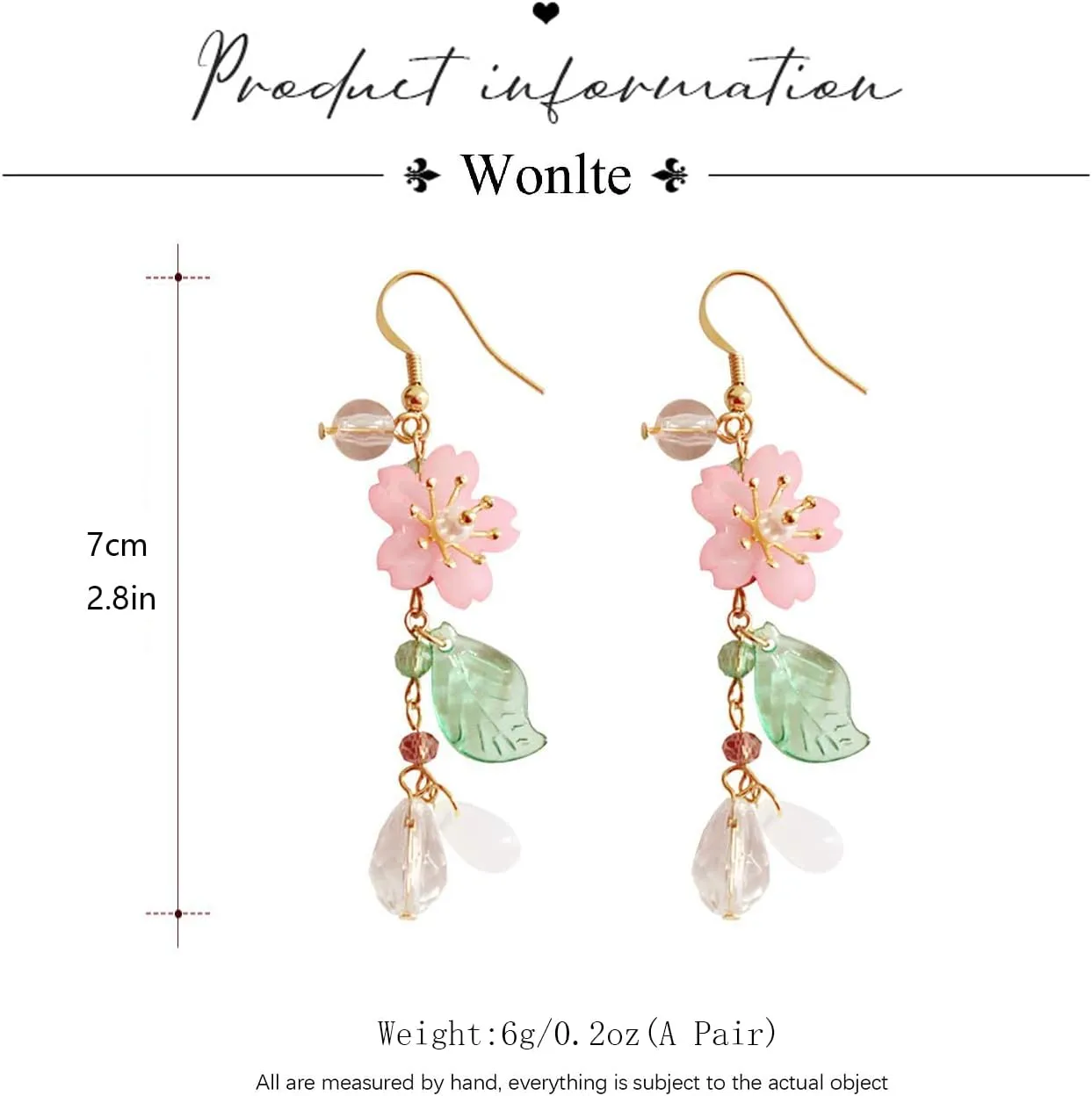 Flower Earrings for Women Dangling, White Flower Stud Earrings Cherry Blossoms Sakura Daisy Floral Teardrop Lily Fairy Leaf Petal Drop Spring Women Accessories
