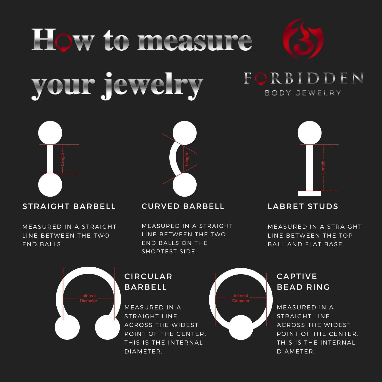 Forbidden Body Jewelry 16g 6mm Surgical Steel Tragus Earring, Helix Earring and Labret Piercing Stud, 3mm Press Fit CZ Top