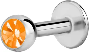 Forbidden Body Jewelry 16g 6mm Surgical Steel Tragus Earring, Helix Earring and Labret Piercing Stud, 3mm Press Fit CZ Top