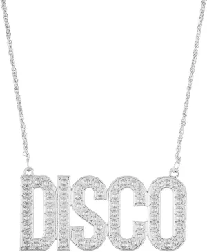 FORUBUS Disco Gold Chain Necklace for Women - Disco Pendant Necklace, 70s Disco Party Jewelry, Disco Accessories for Women Men, Disco Theme Outfit Jewelry