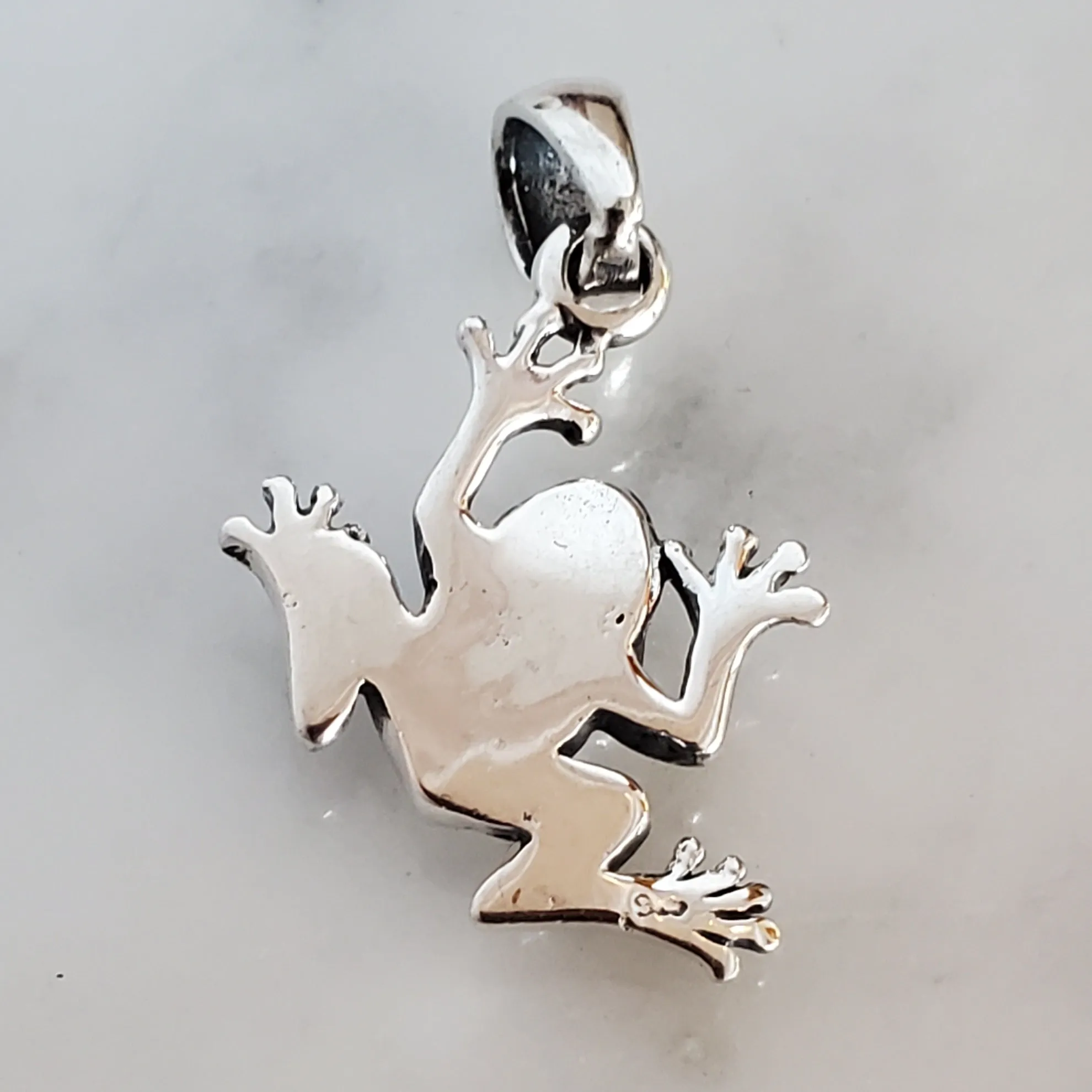Frog Pendant .925 Sterling Silver Charm