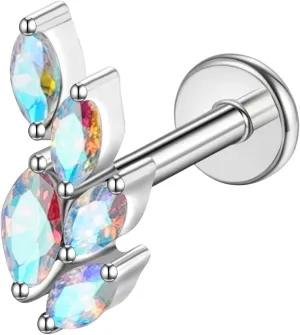 G23 Titanium Flat Back Earrings Studs 16g F136 Implant Grade Titanium Labrets Press Fit Threadless Push In Dainty Cartilage Helix Conch Lobe Lip Tragus Piercing Jewelry