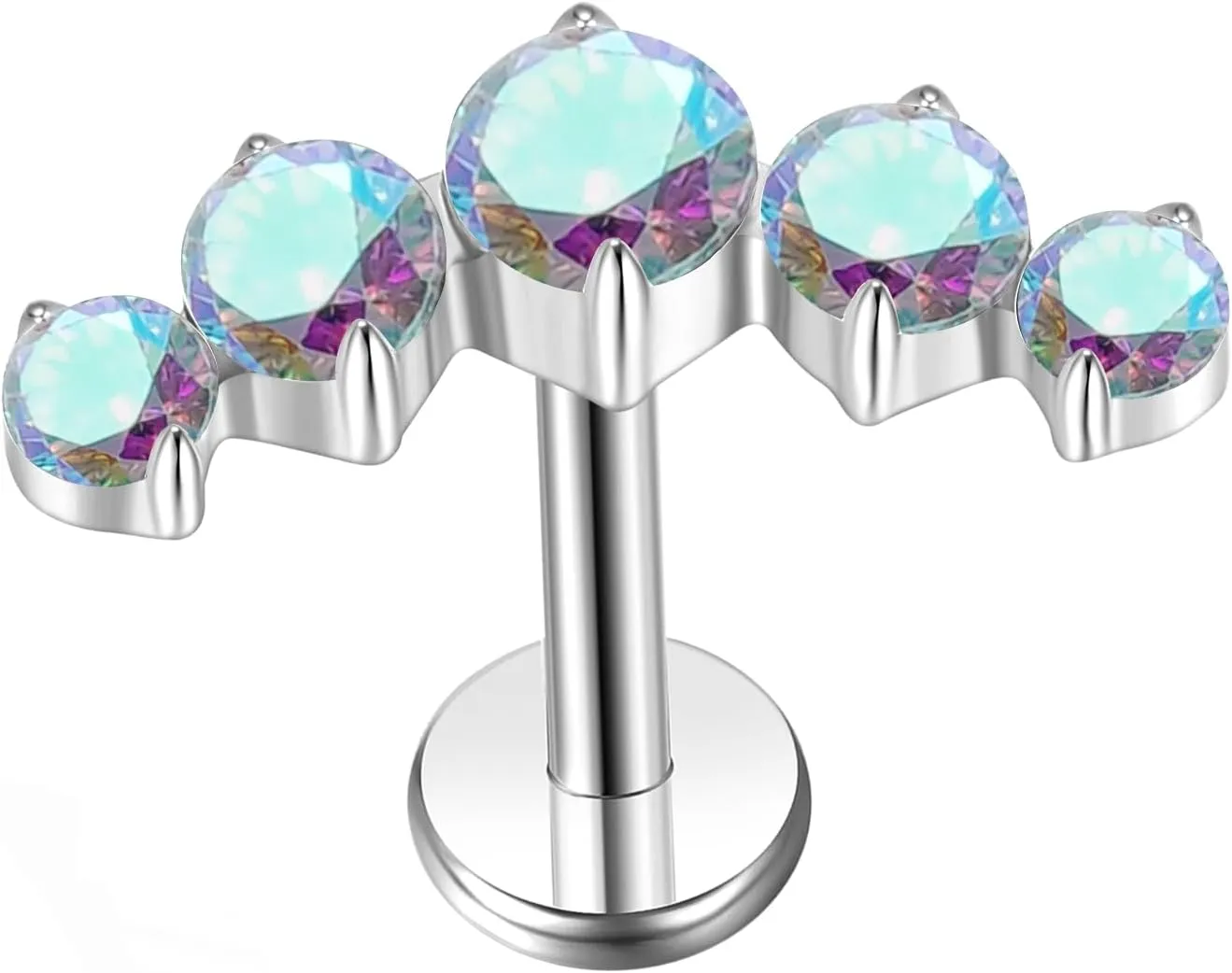 G23 Titanium Flat Back Earrings Studs 18g 16g F136 Implant Grade Titanium Labrets Press Fit Threadless Push In Dainty Cartilage Helix Conch Lobe Lip Tragus Piercing Jewelry
