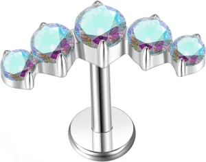 G23 Titanium Flat Back Earrings Studs 18g 16g F136 Implant Grade Titanium Labrets Press Fit Threadless Push In Dainty Cartilage Helix Conch Lobe Lip Tragus Piercing Jewelry