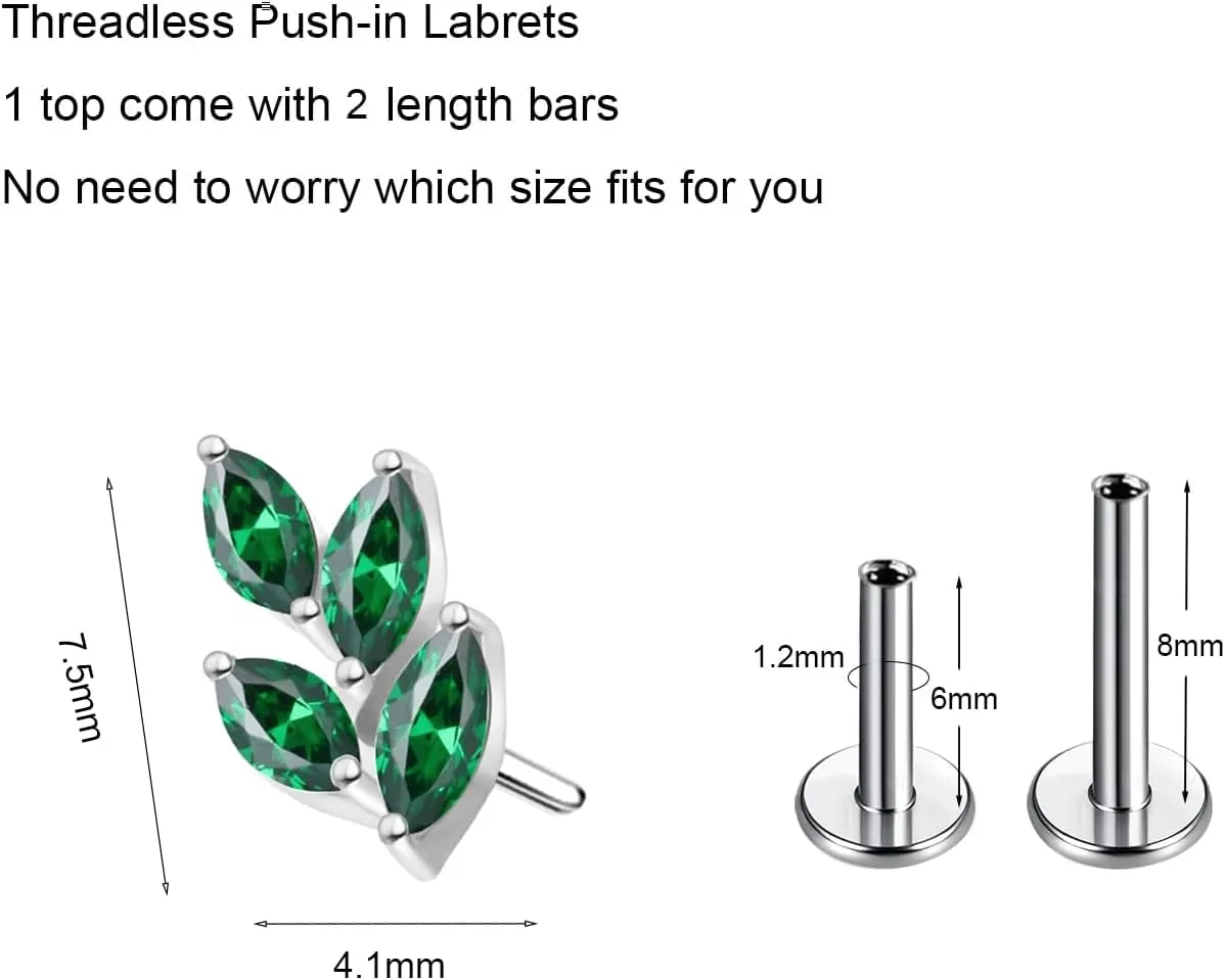G23 Titanium Flat Back Earrings Studs 20g 18g 16g F136 Titanium Labrets Press Fit Threadless Push In Dainty Cartilage Helix Conch Lobe Lip Tragus Piercing Jewelry Push Back