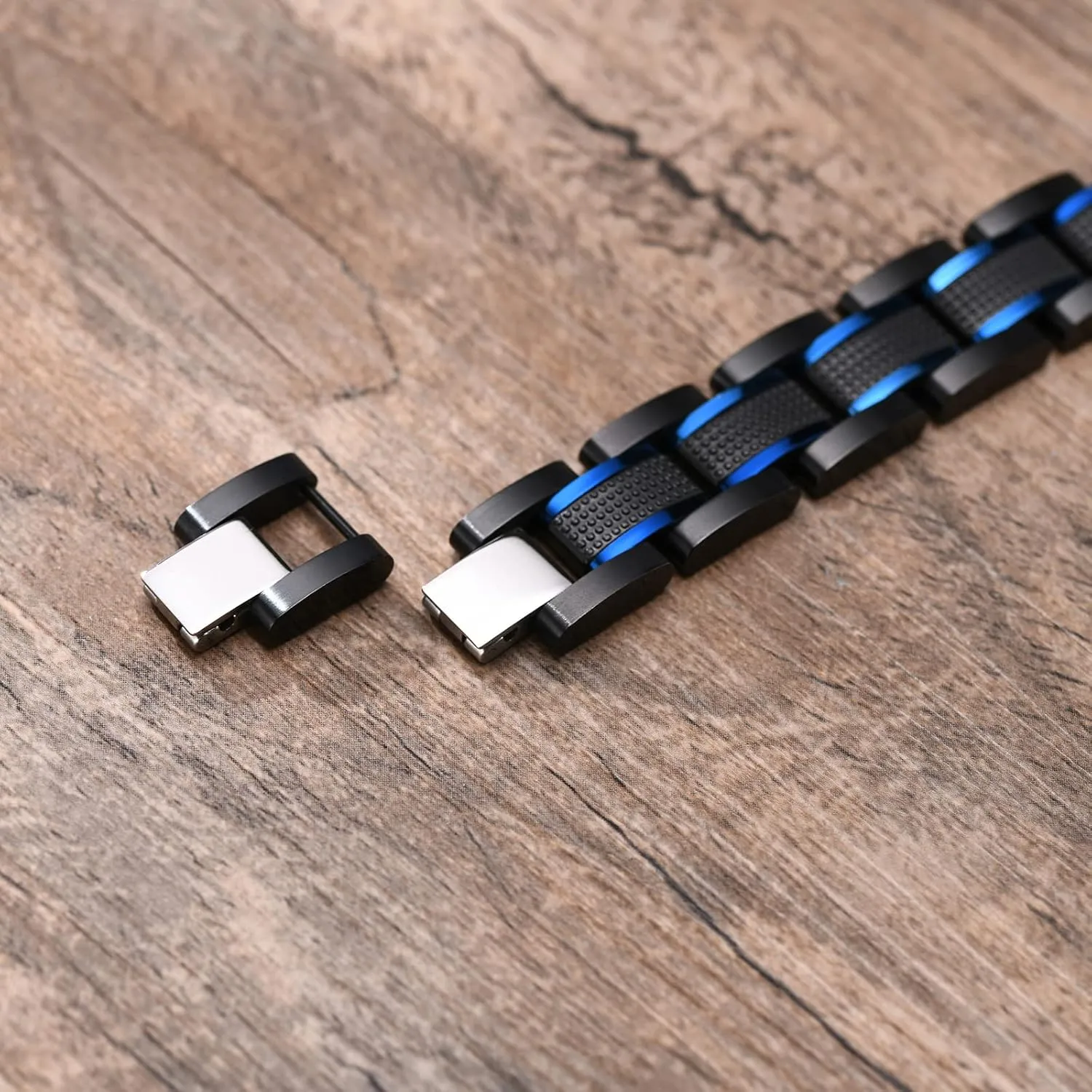 Gamtic Customized Watch Band Bracelet for Men - Personalized Stainless Steel Chunky Bracelets Wristband, with Jewelry Gift Box