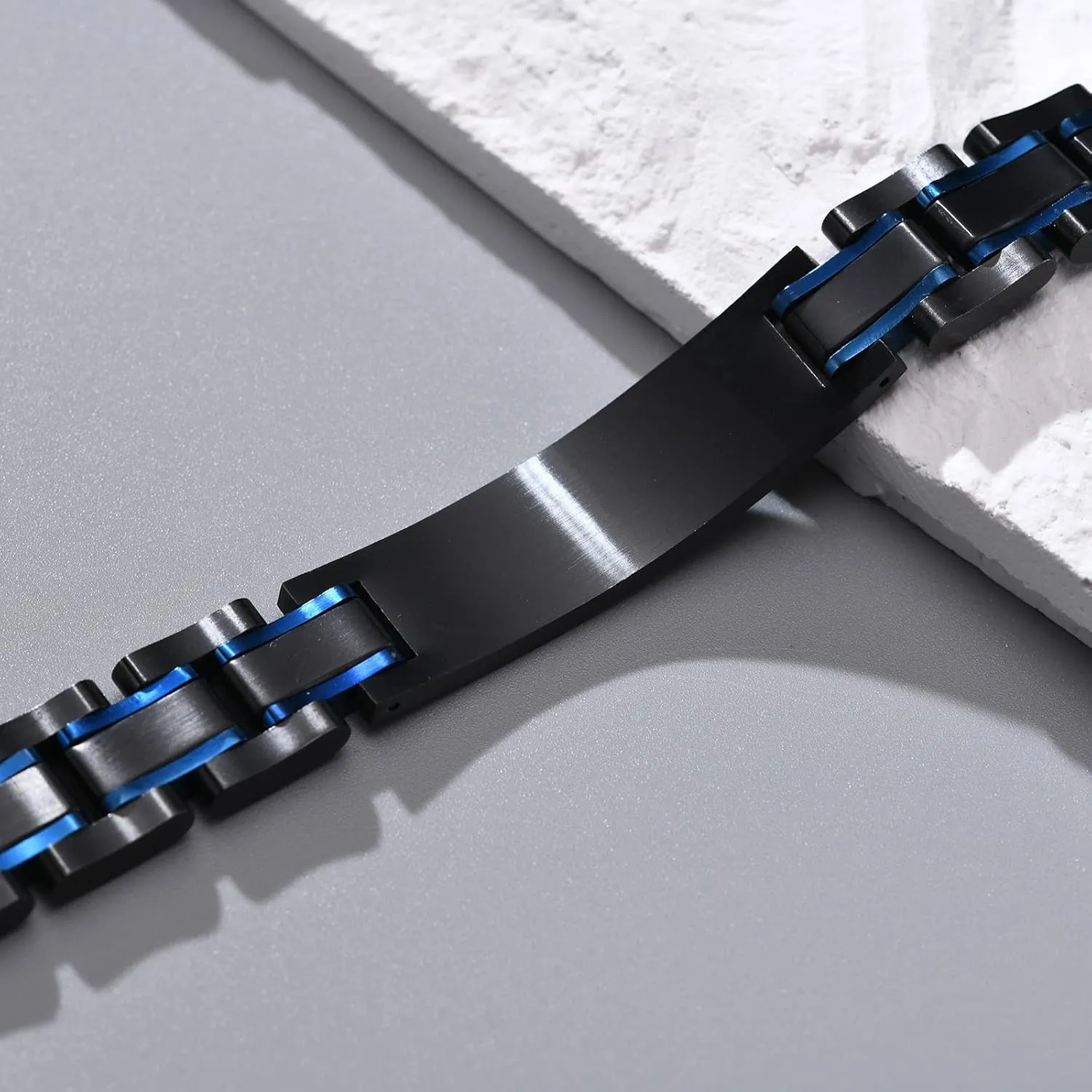 Gamtic Customized Watch Band Bracelet for Men - Personalized Stainless Steel Chunky Bracelets Wristband, with Jewelry Gift Box