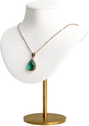 GemeShou White necklace holder stands for girls, Velvet hanging jewelry organizer, Metal necklace display stands for sellingWhite-Height 7.48 inch