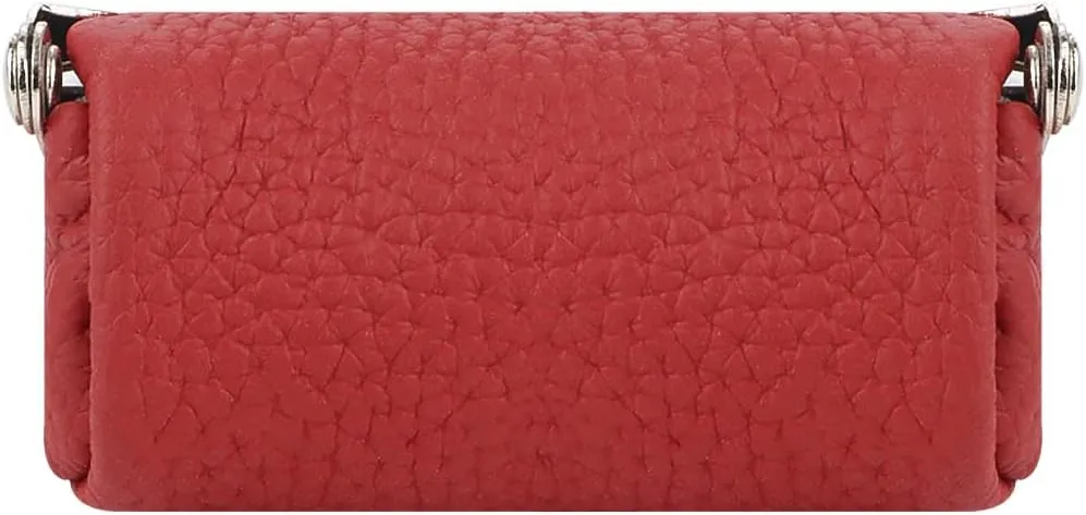 Genuine Leather Mini Jewelry Women's Coin Purse Solid Color Kiss Lock Change Pouch Casual Style Small Storage Bag for Women 1894 (Orange)