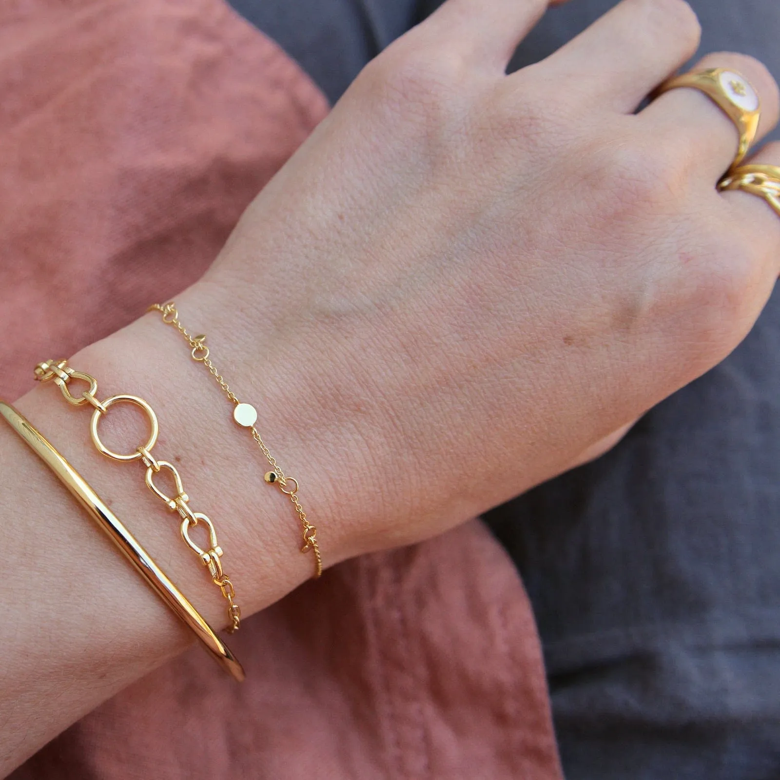 Gold Horseshoe Link Bracelet