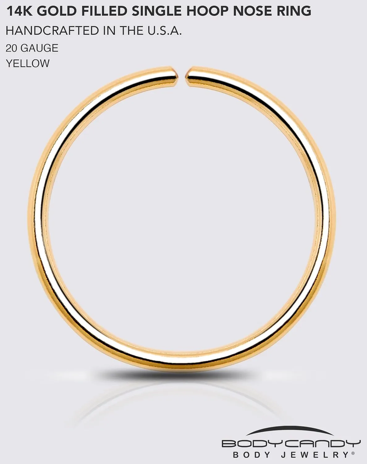 Gold Nose Ring Hoop for Women 14k Real Gold Filled Silver Thin Nose Rings, Nose Piercing Jewelry, Conch, Helix, Septum Hoops, Nose Jewelry (Yellow Gold Filled, 20 Gauge-8mm)