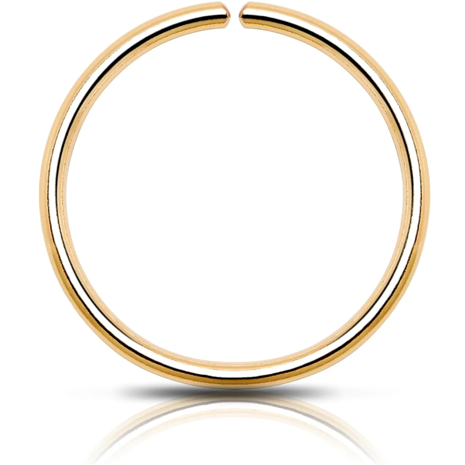 Gold Nose Ring Hoop for Women 14k Real Gold Filled Silver Thin Nose Rings, Nose Piercing Jewelry, Conch, Helix, Septum Hoops, Nose Jewelry (Yellow Gold Filled, 20 Gauge-8mm)