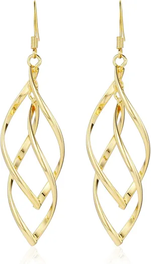 Gold Plated Earrings for Women Hypoallergenic Gold Earrings Statement Earrings for Girl Trendy Fashion Gold Jewelry Gifts Above 12 Years Old
