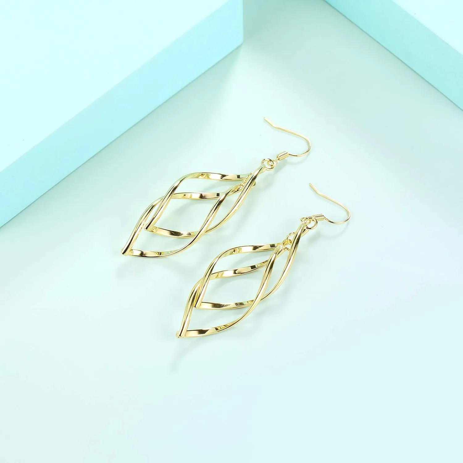 Gold Plated Earrings for Women Hypoallergenic Gold Earrings Statement Earrings for Girl Trendy Fashion Gold Jewelry Gifts Above 12 Years Old