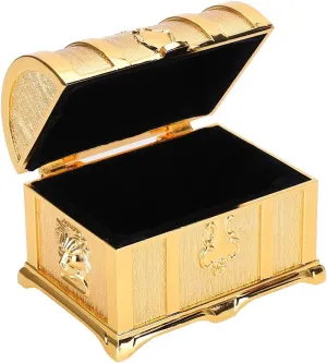 Golden European Style Retro Treasure Chest Jewelry Box Pirate Style Jewelry Container