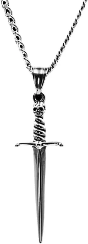 Gothic Sword Pendant Necklace,Vintage Crystal Gem Sword Choker Punk Style Y2K Goth Mystery Witch Vampire Jewelry for Women