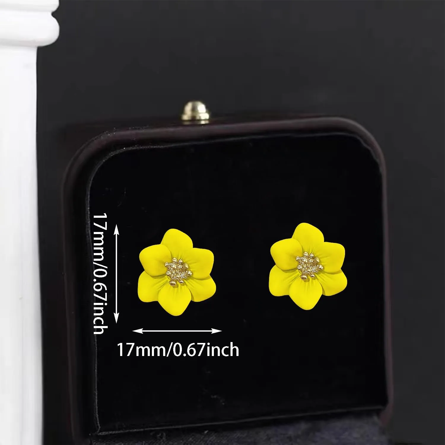 GPASTG Bohemian Tiny Daisy Flower Dangle Drop Earrings Boho Matte Painted Metal Floral Stud Earring For Women Lover and Friends