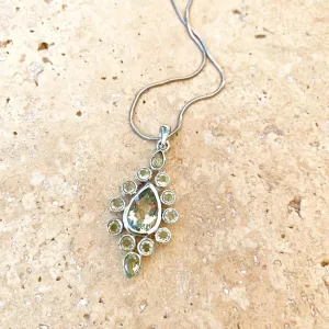 Green Amethyst Teardrop Pendant - Gaya