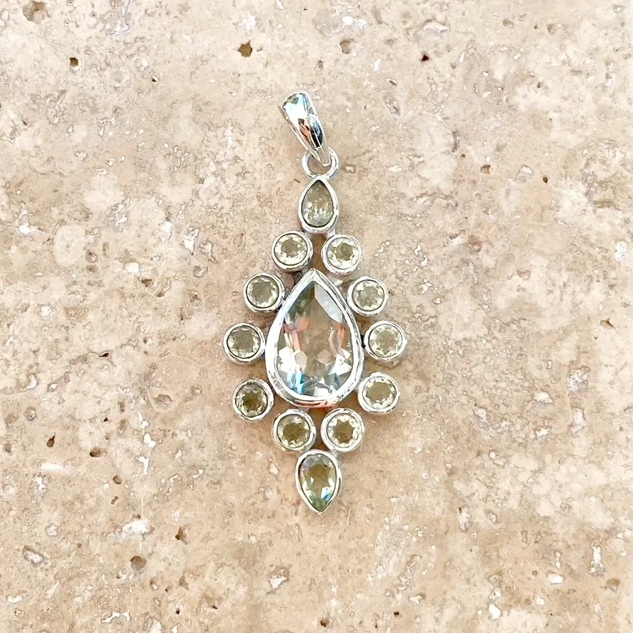 Green Amethyst Teardrop Pendant - Gaya