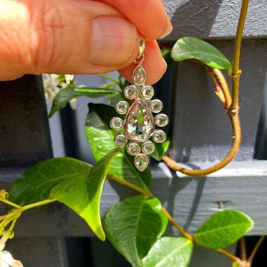 Green Amethyst Teardrop Pendant - Gaya