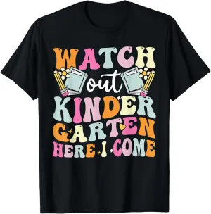 Groovy Watch Out Kindergarten Here I Come, Back To School T-Shirt