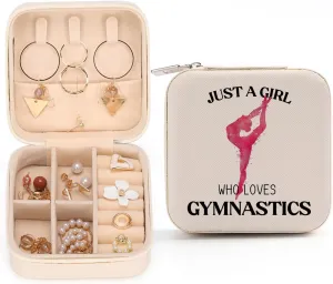 Gymnastics Jewelry Box for Women Girls Gymnasts Inspirational Gifts Gymnastic Coach Gifts for Women Teenage Girls Sports Lovers Birthday Christmas Gifts for Her - Just a Girl Who Loves Gymnastics