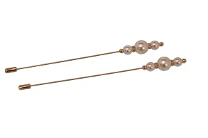 Hat Pins by PrideAhead - with Pearl  Elegant Hair Pin  Stick Pin/suit pin for men/women (2 pins)