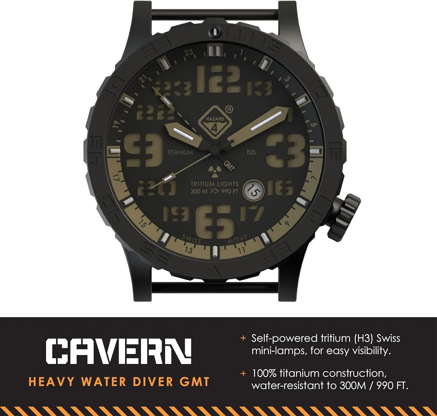 HAZARD 4 Heavy Water Diver : Titanium Tritium Dive-Watch