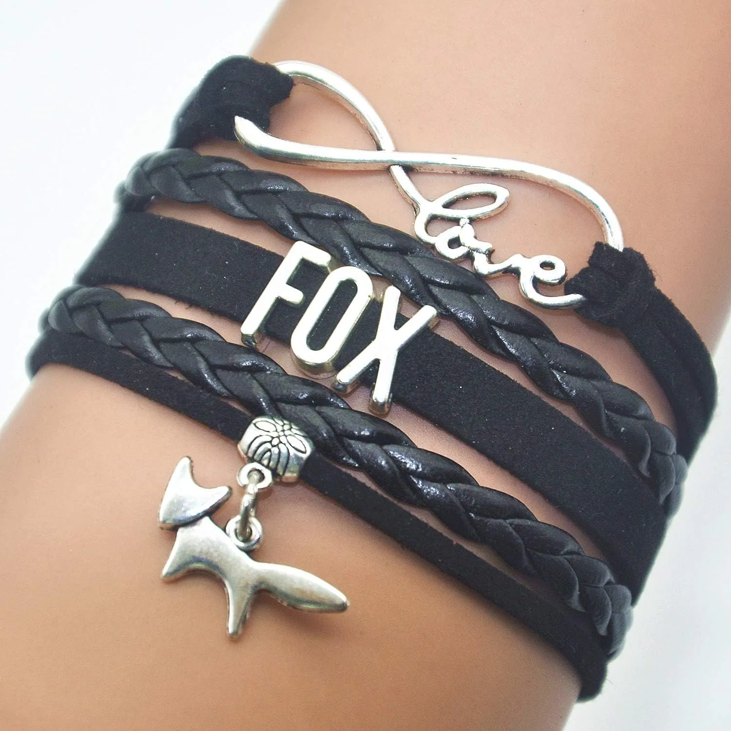 HHHbeauty Fox Bracelet Infinity Love Charm Bracelet Gifts For Women, Men, Adult Fox Lover, Party, Celebration, Fox Themed Gifts
