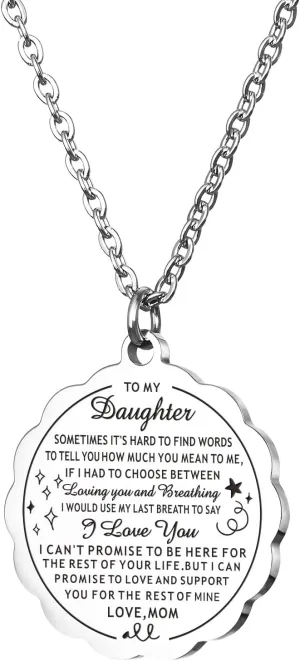 HOFOYA To My Daughter Inspirational Sunflower Pendnat Necklace,Sister Necklace from Sister Brother,Daughter Sister Granddaughter Birthday Gift,Mothers Day Valentines Gifts for Family or Friendship.