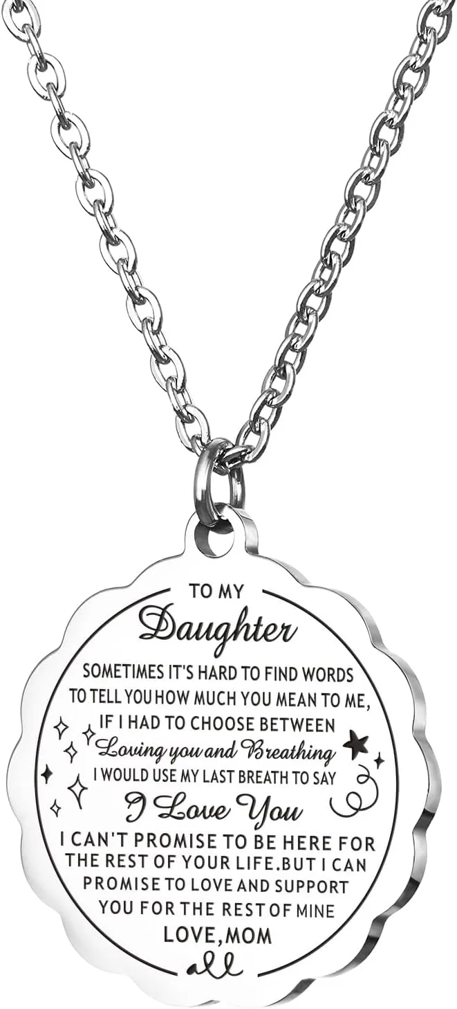 HOFOYA To My Daughter Inspirational Sunflower Pendnat Necklace,Sister Necklace from Sister Brother,Daughter Sister Granddaughter Birthday Gift,Mothers Day Valentines Gifts for Family or Friendship.