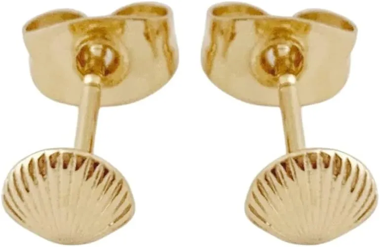 HONEYCAT Mini Shell Studs in Gold, Rose Gold, or Silver | Ear Stacks, Minimalist Delicate Jewelry