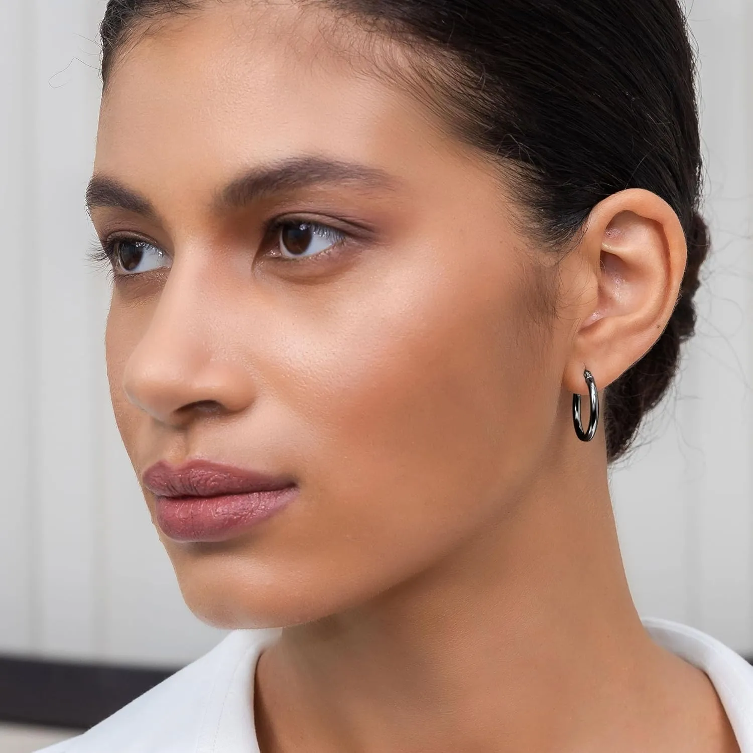 Hoops & Loops 925 Sterling Silver 2mm Hoop Earrings for Women & Men, 14K Gold Plated, Rose Gold, Black Hypoallergenic Lightweight High Polished Click-Top Hoops 15mm-60mm