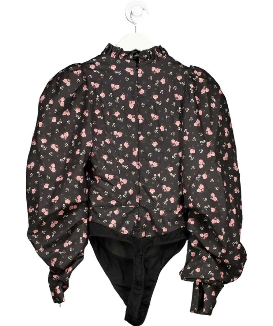 House of CB Black Ruby Floral Corset Bodysuit UK XS