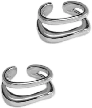 Irregular C Shaped Ear Cuff Double-Layer Line Ear Bone Clip Cartilage Earrings Elegant Jewelry Accessories for Women