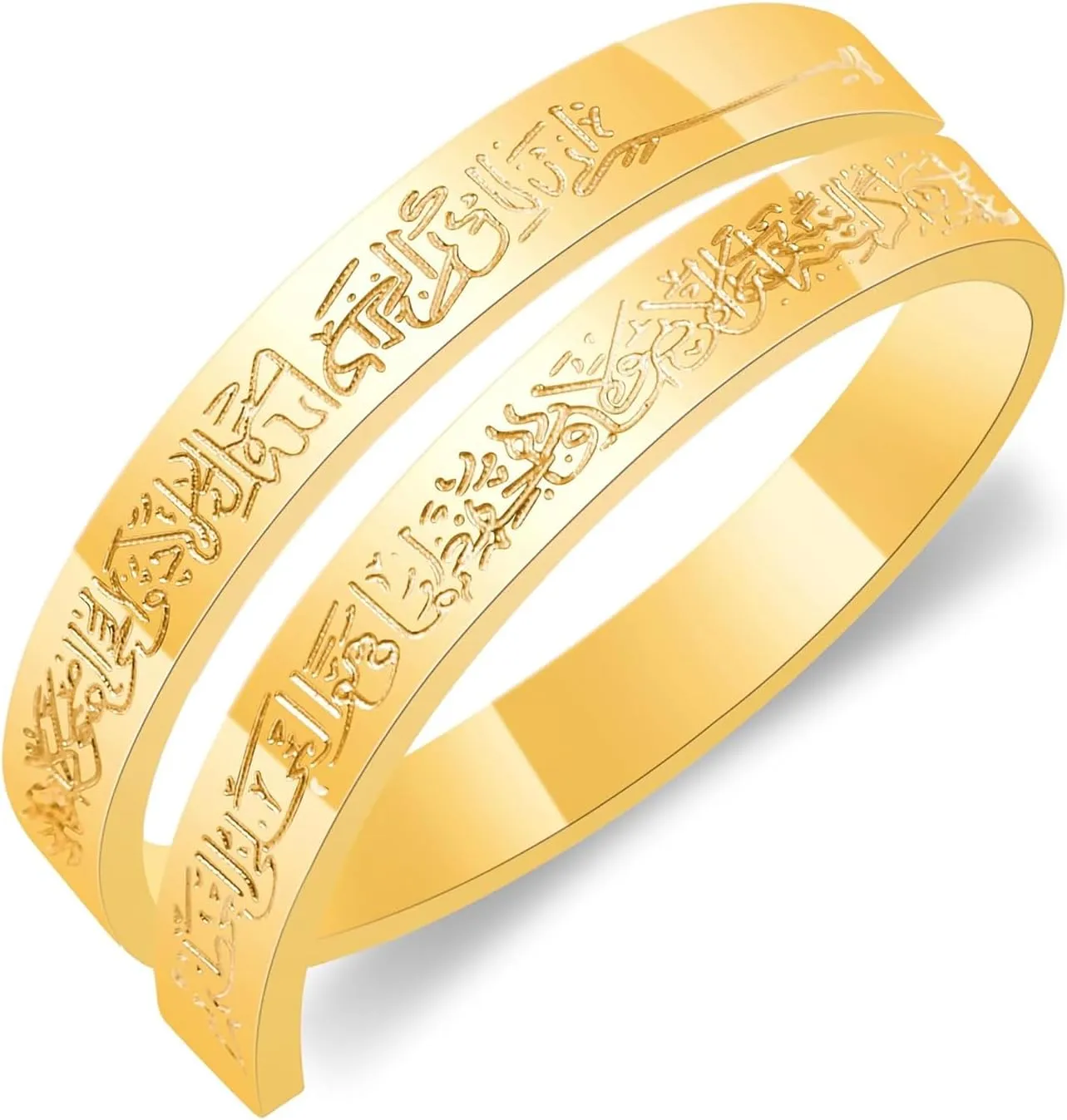 Islamic Ayatul Kursi Adjustable Rings for Women Stainless Steel Muslim Allah Quran Openable Ring Arabic Calligraphy Islam Eid Islamic Jewelry Gifts