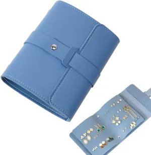 iSuperb Earring Organizer Book Design Travel Jewelry Storage Case Tray Holder for Girls Gift (Deep blue)