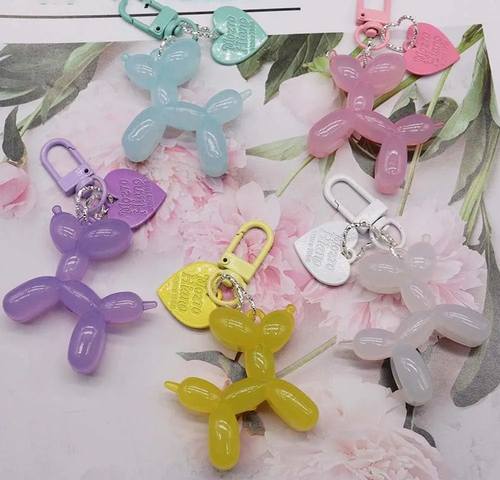 Jelly Balloon Dog Design KeychainCute Colorful Key Chain Accessories Backpack Pendant for Women
