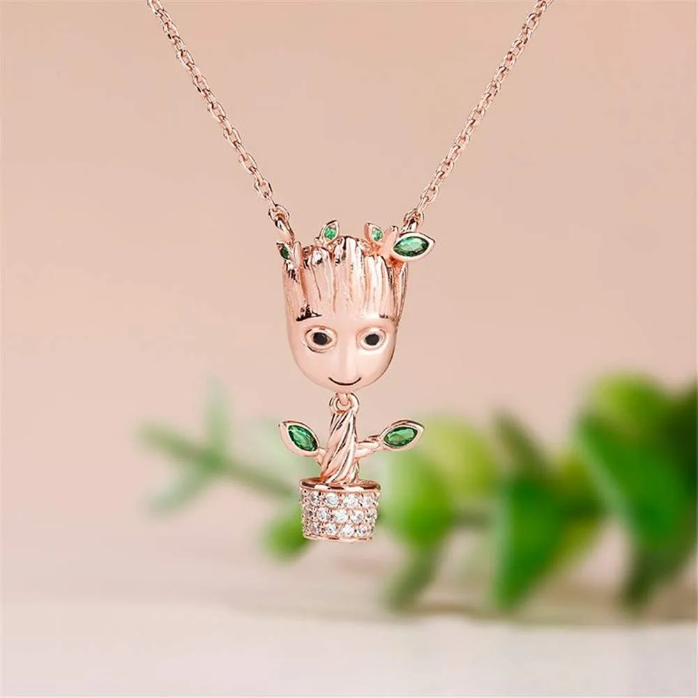 Jeulia 17.7 inch Tree Necklace Man Women Jewelry 925 Sterling Silver Pendant Necklace Chain Romantic Gift for Her Couples