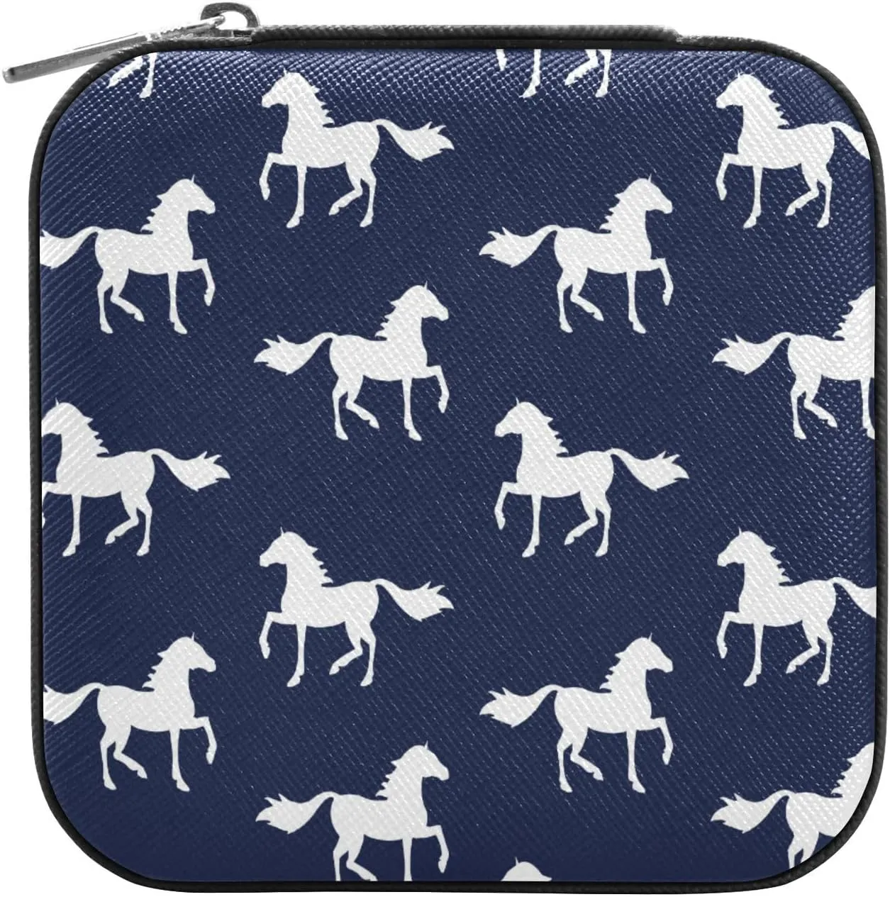 Jewelry Box Horse Travel Mini Jewelry Storage Box, Portable PU Leather Jewelry Organizer Case Necklace, Earrings, Rings, Bracelet Storage Holder for Girls Ladies Women Gift