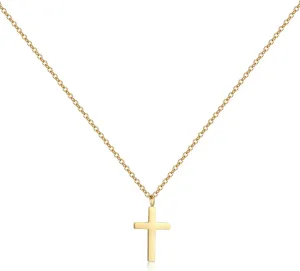 Joxevyia Cross Necklace for Women 14K Gold Cubic Zirconia Cross Necklace Elegant Crystal Cross Pendant Simple Faith Jewelry Easter Gift for Women